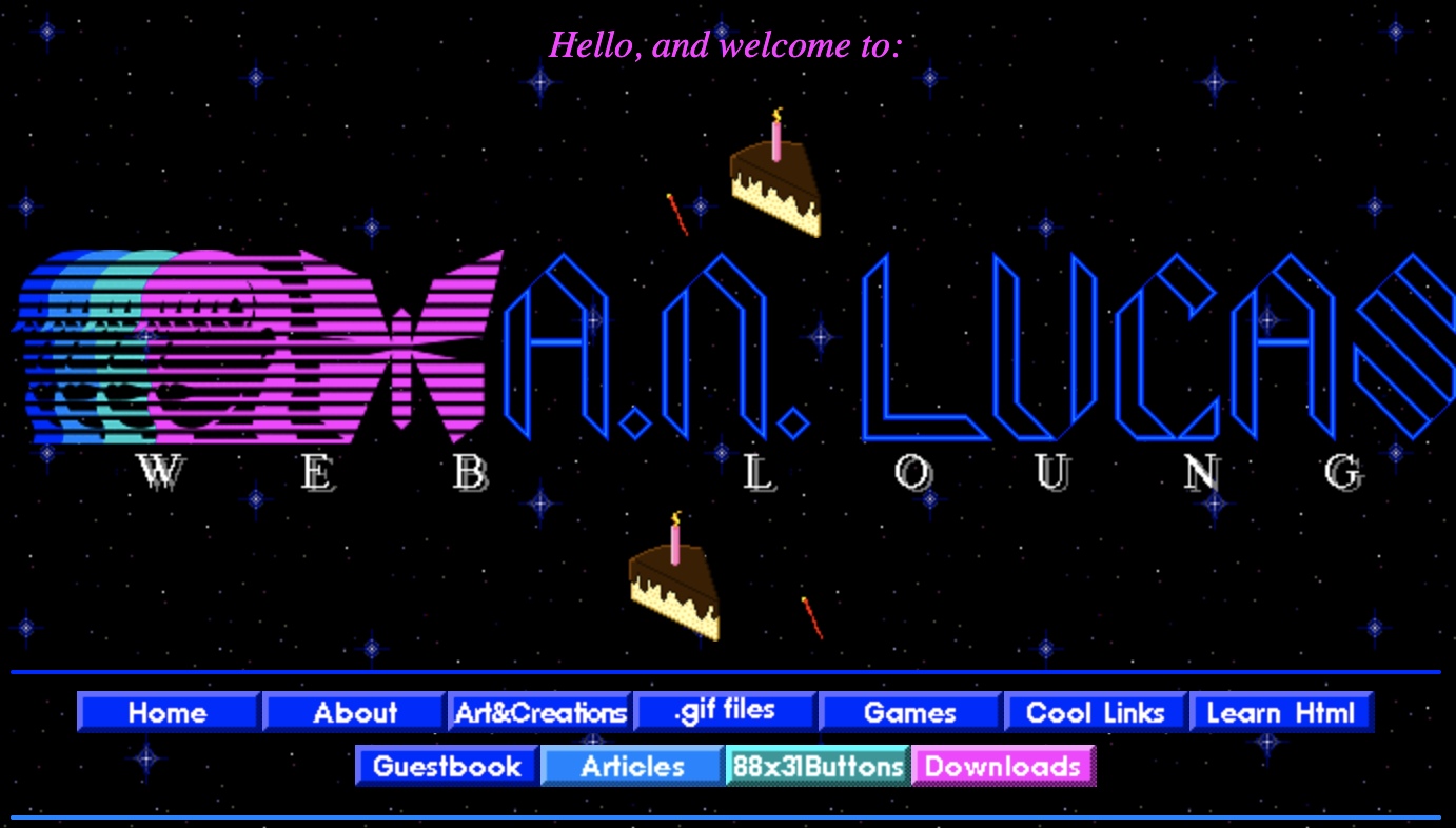 Screenshot from Allison "A.N." Lucas's website